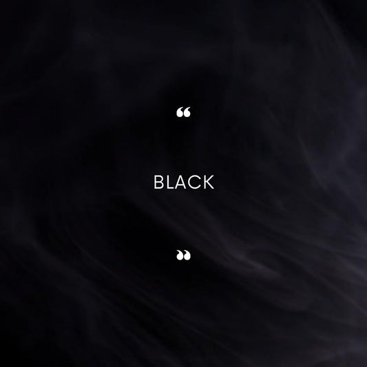 Black background with "Black" word written in white.